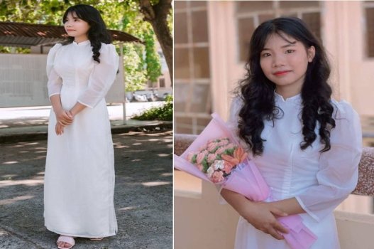 Nữ sinh áo dài khêu gợi mơn trớn nóng bỏng